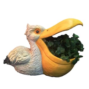 18 in. Pelican Planter and Shell Holder Beach Collectible Statue