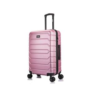 white and rose gold suitcase