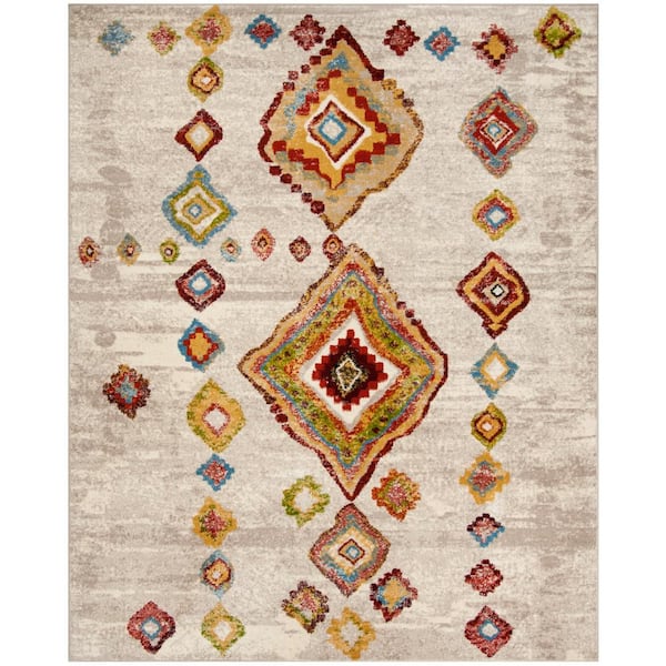 Sagamore 9 ft. x 12 ft. Light Gray/Terracotta Diamond Area Rug