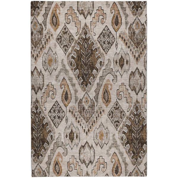 Dream Shag Premium Machine Washable Abstract ADS775 Brown 5 ft. x 7 ft. 6 in. Area Rug