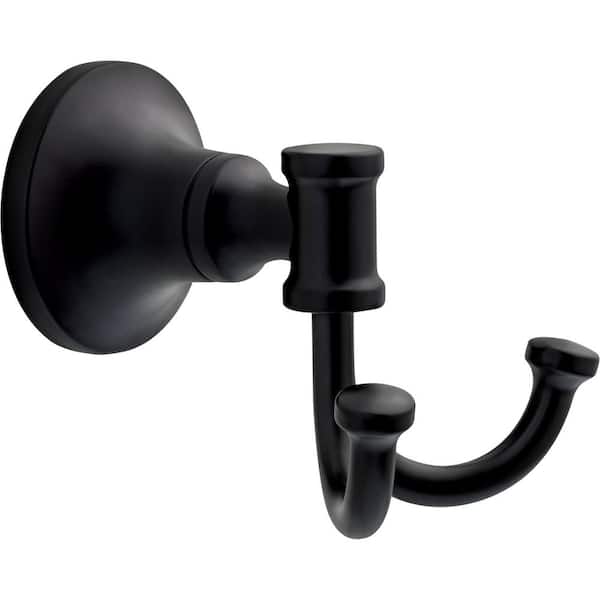 Delta Chamberlain Double Towel Hook Bath Hardware Accessory in Matte Black  CML35-MB-R - The Home Depot