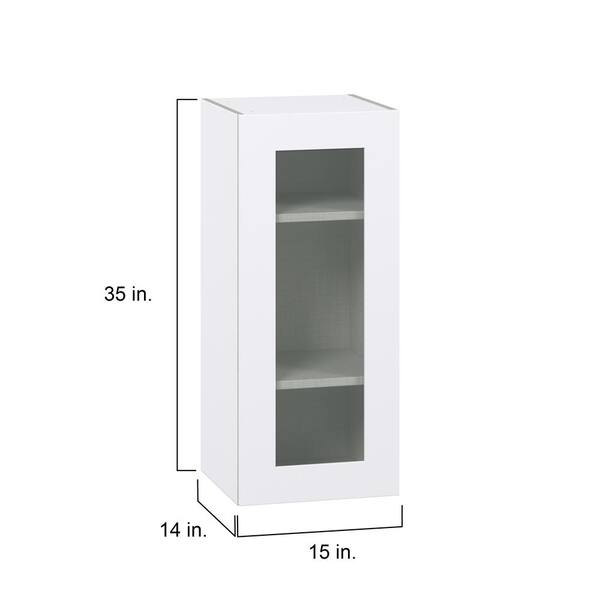 J COLLECTION Wallace Painted Warm White Shaker Assembled Wall Kitchen Cabinet with 2 Drawers (15 in. W x 35 in. H x 14 in. D)
