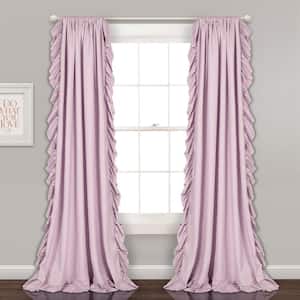 Lilac Solid Rod Pocket Room Darkening Curtain - 54 in. W x 84 in. L (Set of 2)
