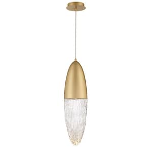Ecrou 1-Light Gold Pendant with Glass Shade