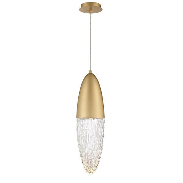 Eurofase Ecrou 1-Light Gold Pendant with Glass Shade