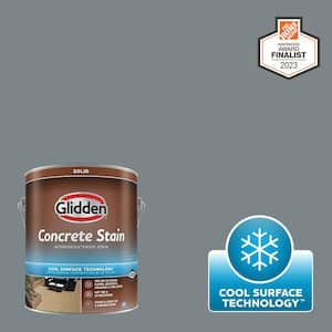 1 gal. PPG1039-5 Garrison Gray Solid Interior/Exterior Concrete Stain with Cool Surface Technology