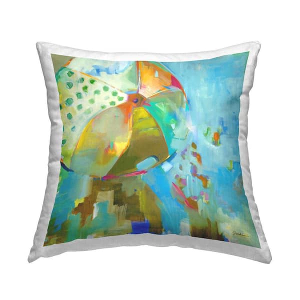 Stupell Industries Patterned Abstract Ball Blue Abstract Polyester 18 in. x 18 in. Throw Pillow