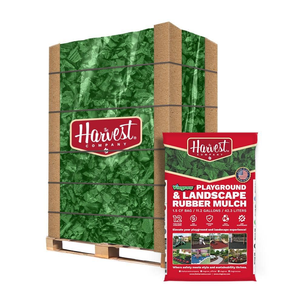 Viagrow 1.5 cu. ft. / 2000 lbs. Green Rubber Mini-Nuggets Bagged Mulch for Landscape and Playground (50-Pack) price history on PriceWatchPro
