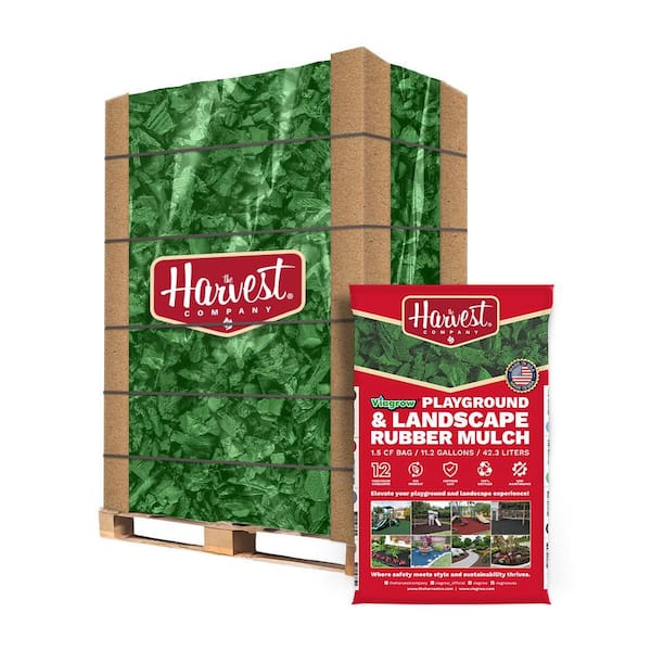 THE HARVEST COMPANY Viagrow 1.5 cu. ft. / 2000 lbs. Green Rubber Mini-Nuggets Bagged Mulch for Landscape and Playground (50-Pack)