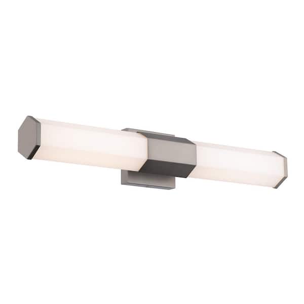 Remi 24 in. 1 Light Selectable 3CCT Brushed Nickel LED Bathroom Vanity and Wall Light Bar with Frosted Acrylic Shade