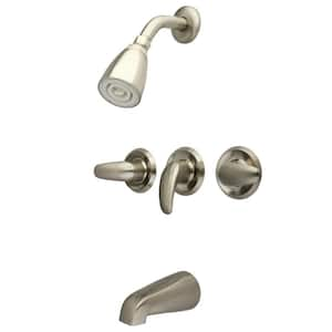 Legacy 3-Handle 1-Spray Tub and Shower Faucet in Brushed Nickel (Valve Included)