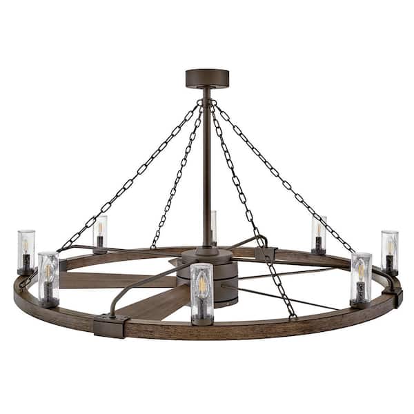 Sawyer 52.0 in. LED Smart Indoor/Outdoor Metallic Matte Bronze Fandelier with 44.0 in. Ceiling Fan and Remote Control