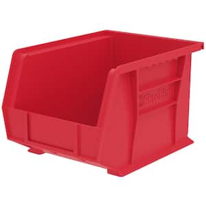 30239 Series, 8 1/4 in. W x 10 7/8 in. D x 7 in. H, Red Plastic Stackable Storage Bins Hanging Organizer, 6-Pack