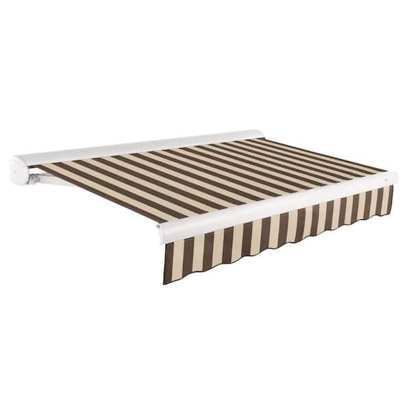 AWNTECH 10 ft. Key West Right Motor Retractable Awning with Cassette (96 in. Projection) in Brown/Tan