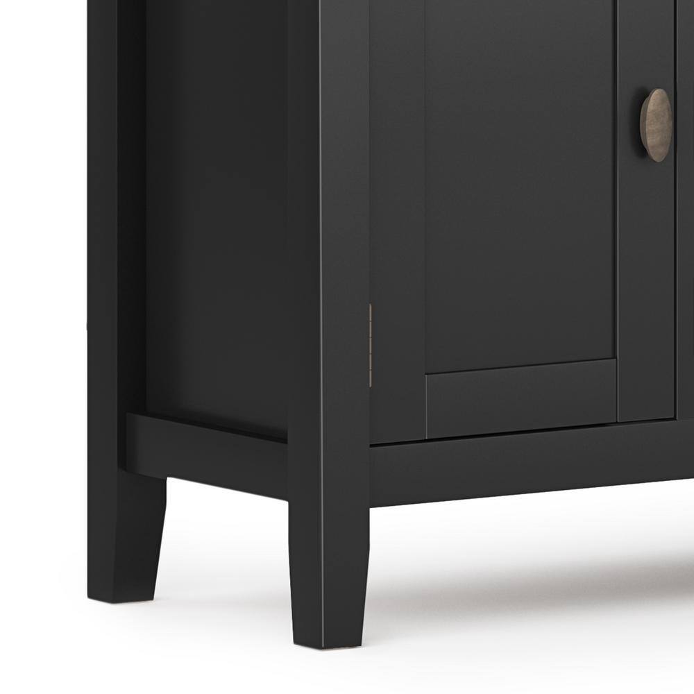 Redmond Black Solid Wood 72" TV Media Stand with Cabinets