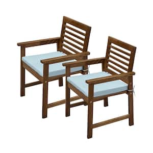 Farmhouse Chic Solid Wood Outdoor Dining Chair (Set of 2)