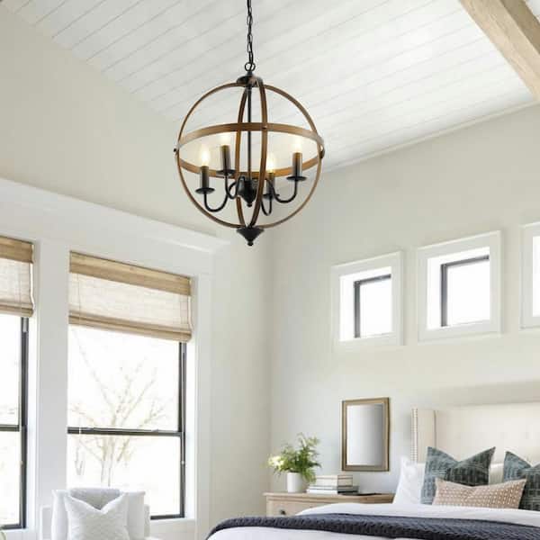 WINGBO 4-Light Metal Rustic Chandelier