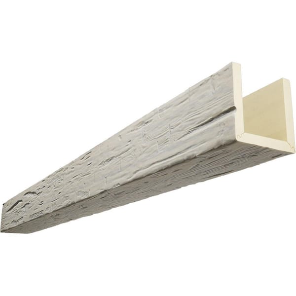 Ekena Millwork Endurathane 10 in. H x 8 in. W x 14 ft. L Hand Hewn Driftwood Faux Wood Beam