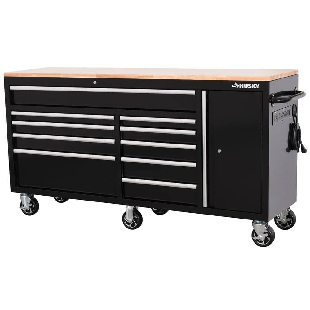 Husky Standard Duty 72 In. W X 20 In. D 10-drawer Black Mobile 