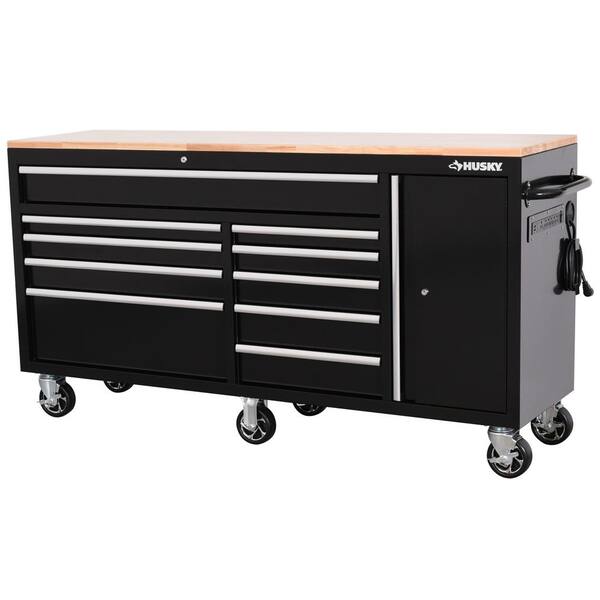 Reviews for Husky Standard Duty 72 in. W x 20 in. D 10-Drawer Black ...