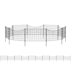 28.9 in. H x 29.2 ft. W Black Steel Garden Fence Panel Rustproof Decorative Various Combinations Garden Fence (10-Pack)