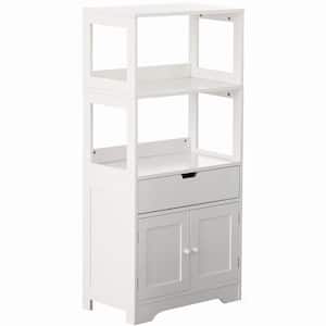 24 in. x 12 in. x 48in. White Tall Freestanding Wooden Storage Linen Cabinet Vanity, Kitchen, Bathroom Cabinet Organizer