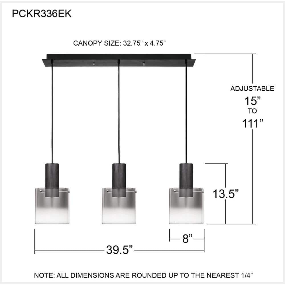 Kilmer 39.5'' Earth Black Linear LED Candle Chandelier