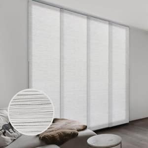 Mica Cordless Pleated Natural Woven Adjustable Sliding Window Panel Track with 23 in. Slats Up to 86 in. W x 96 in. L