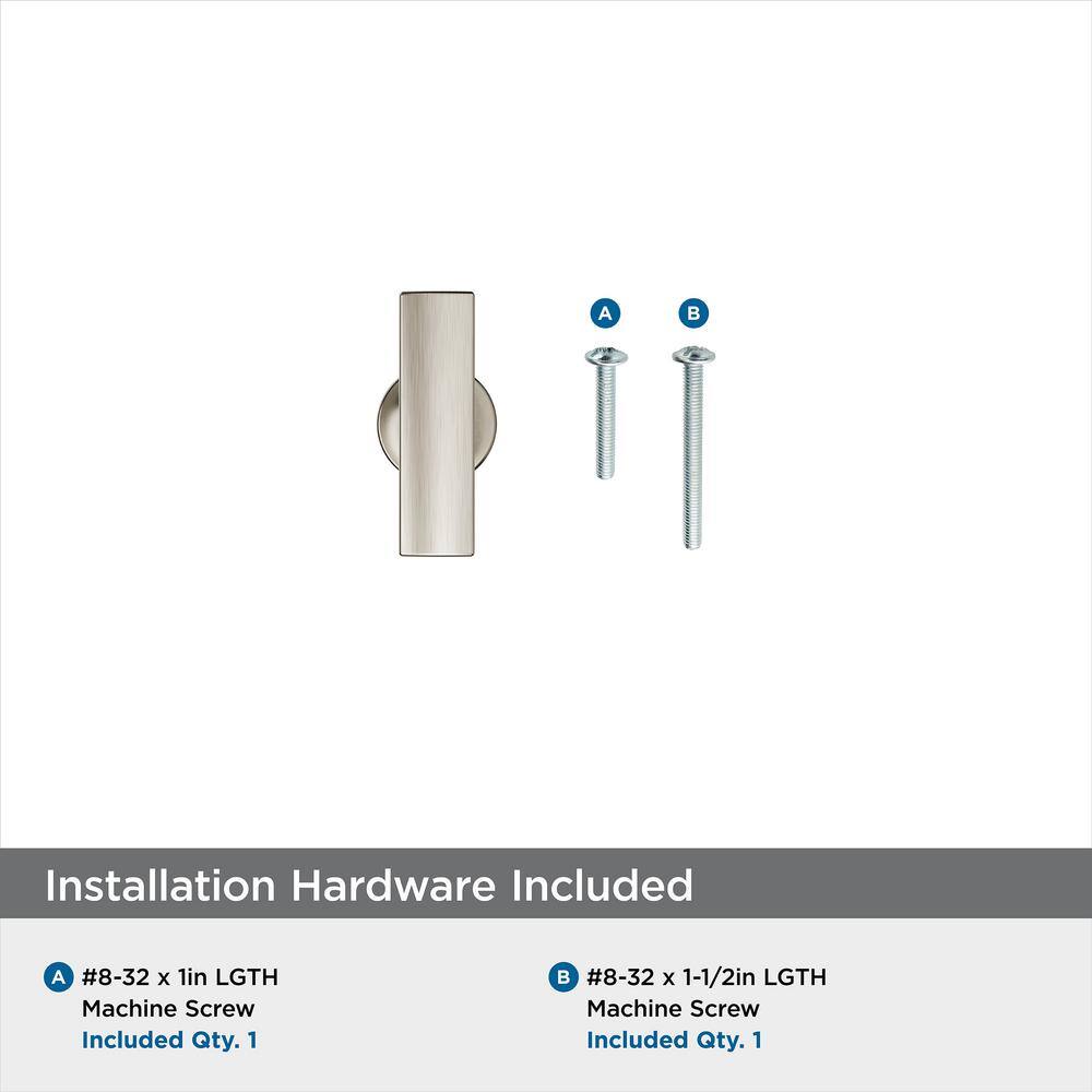 Satin Nickel 1-3/4 Inch T-Handle Cabinet Knob