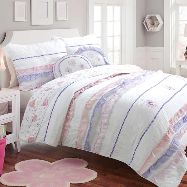 Floral Duvet Cover Ruffles Bed Sheet Set Princess Cotton Bedding Set Queen  King