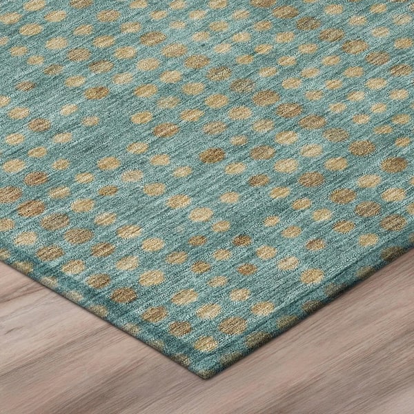 Chantille Machine Washable Indoor/Outdoor Abstract ACN3015 Teal 2 ft. x 3 ft. Accent Rug