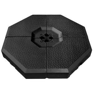 4-Pieces 22 lb. PE Patio Umbrella Base Plate Set in Black