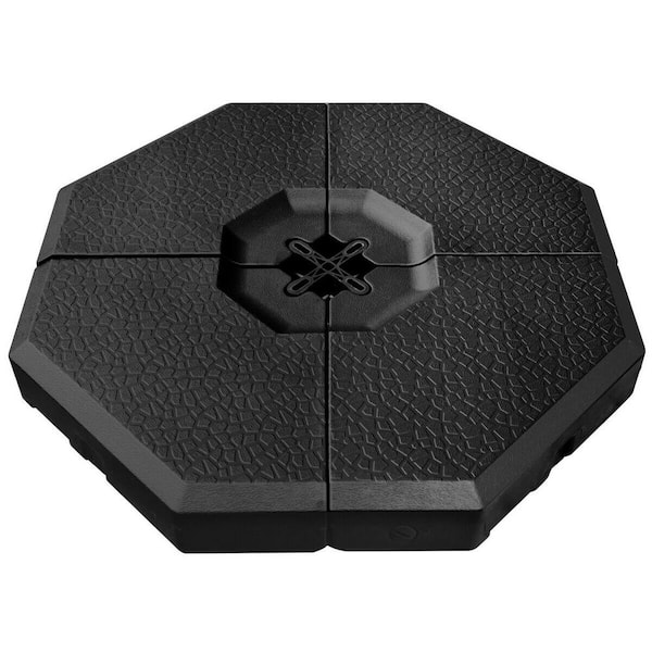 ANGELES HOME 4-Pieces 22 lb. PE Patio Umbrella Base Plate Set in Black