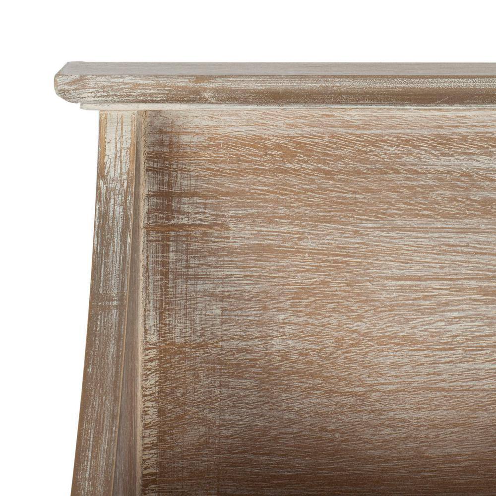 Darcey Gray Wood Hanging Storage Wall Rack with Double Hooks