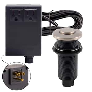 Sink Top Waste Disposal Air Switch and Dual Outlet Control Box, Flush Button, Strainless Steel