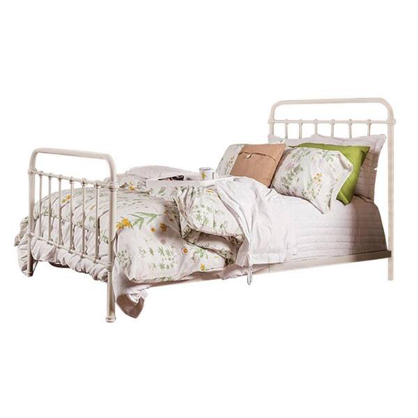 Benjara White Sophisticated Metal Queen Bed