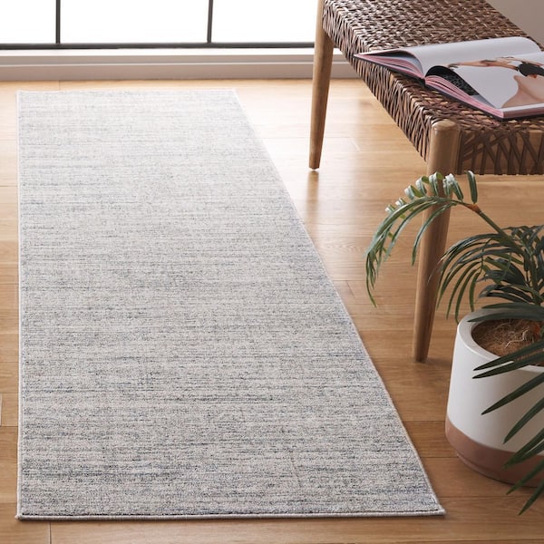 Dune Blue/Gray 2 ft. x 8 ft. Machine Washable Abstract Striped Runner Rug