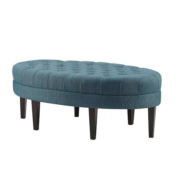 Chase Blue Fabric Surfboard Tufted Ottoman