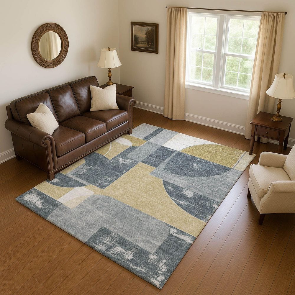 Mayfield Premium Machine Washable Abstract AMF1692 Gray 5 ft. x 7 ft. 6 in. Area Rug price history on PriceWatchPro