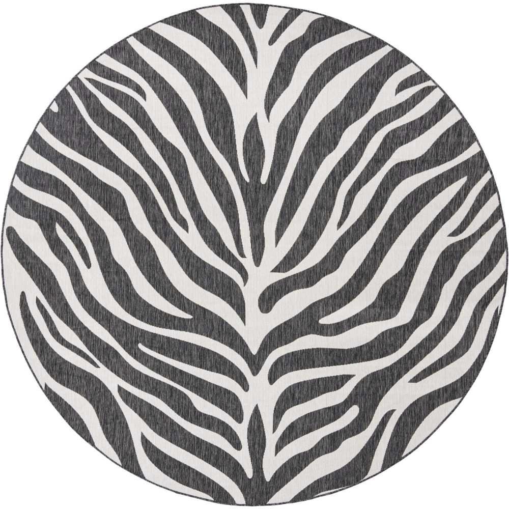 Unique Loom White 10 ft. x 10 ft. Outdoor Safari Tsavo Area Rug 3168150
