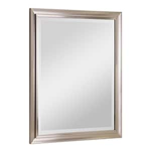 32 in. x 26 in. Brushed Nickel Framed Wall Mirror