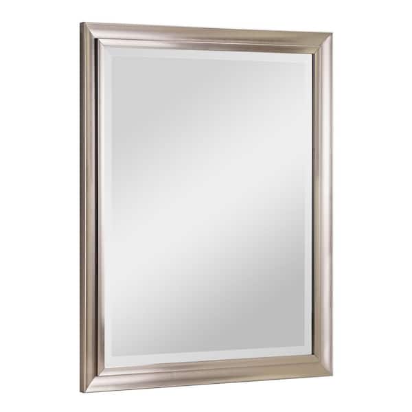 Head West 32 in. x 26 in. Brushed Nickel Framed Wall Mirror