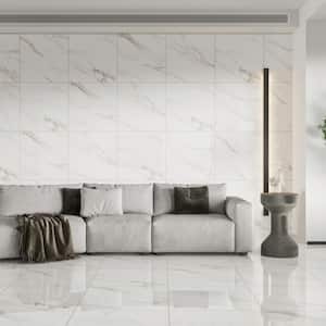 Shandar Square 24 in. x 24 in. Polished Statuario Super White Porcelain Tile (15.49 sq. ft./Case)
