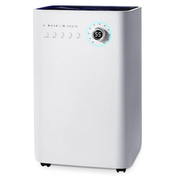 Edendirect 60 pt. 5,200 sq. ft. Commercial Dehumidifier in. White, with Bucket, Quick Cloth Drying, Great for Basement, Garage