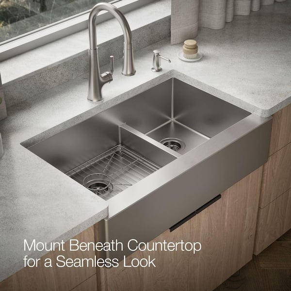 KOHLER Strive Farmhouse Apron Front Undermount Stainless Steel 36