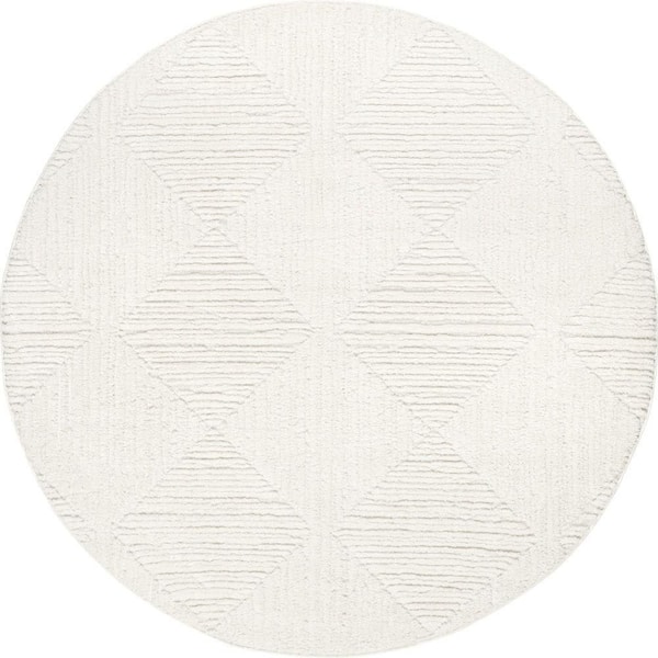 Shafali Tiled Trellis Cream 8 ft. Round Rug