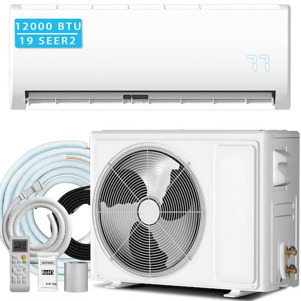 12000 BTU Mini Split Air Conditioner with Heat Pump, 19 SEER2 115V, 750 Sq.Ft., Energy Efficient, R32 Refrigerant, White