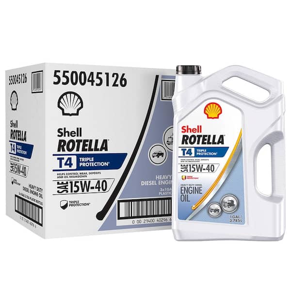 Shell Rotella Shell Rotella T4 Triple Protection SAE 15W-40 Diesel Motor  Oil 1 Gal. 550045126 - The Home Depot