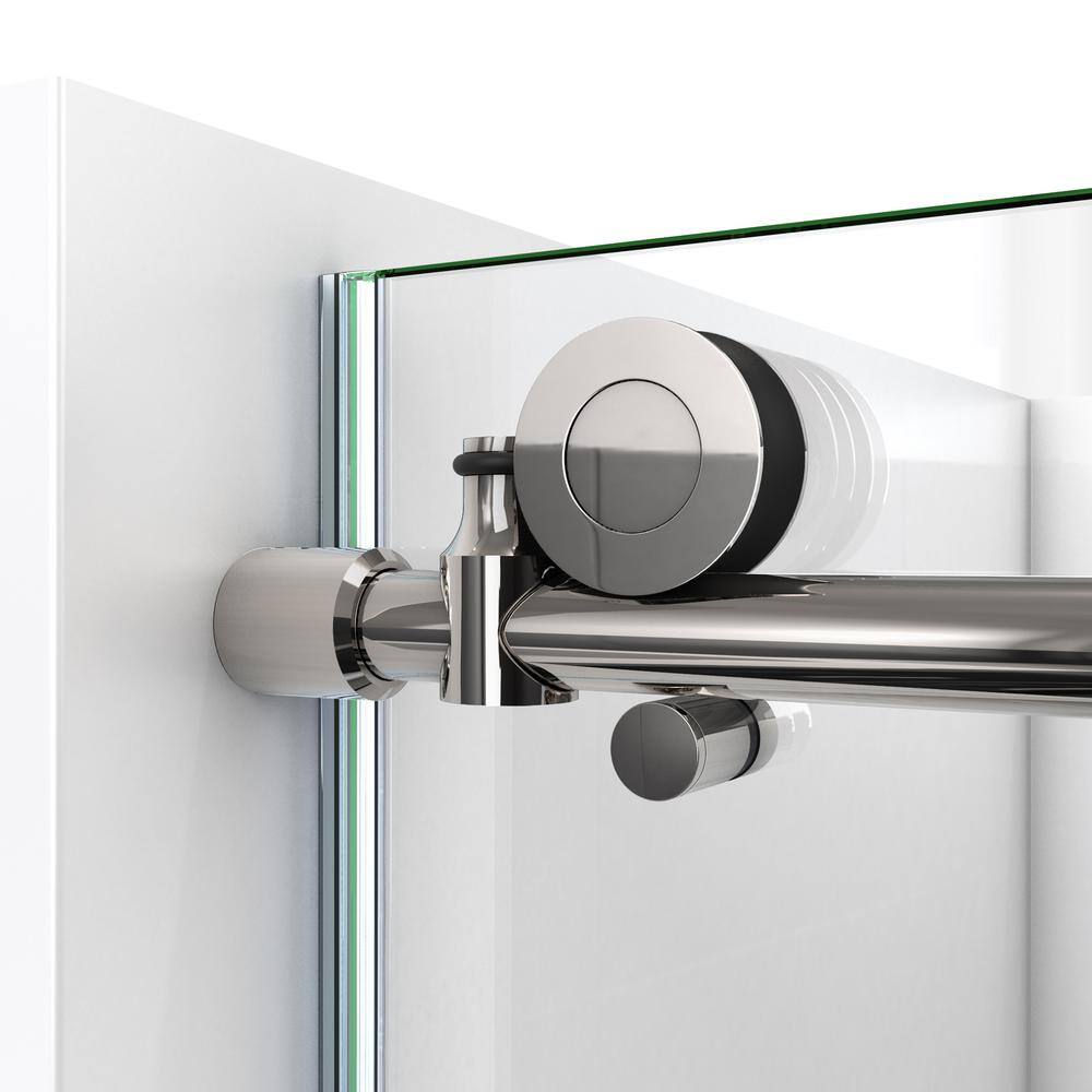 Polished Stainless Steel Frameless Sliding Shower Door, 48 x 76 inches