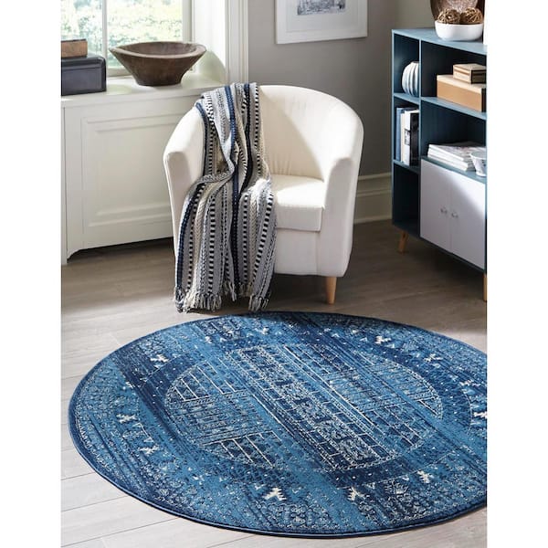 District Sequoia Blue 3' 3 x 3' 3 Area Rug